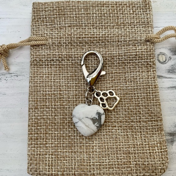 Hand Crafted Other - 2/20$ Howlite Pet Charm Crystal Pet Collar Charm